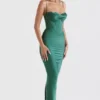 Charmaine Forest Corset Maxi Dress