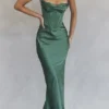 Charmaine Forest Corset Maxi Dress