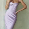 Charmaine Lavender Corset Maxi Dress