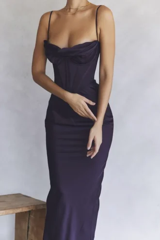 Charmaine Night Shade Corset Maxi Dress
