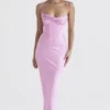 Charmaine Pink Corset Maxi Dress