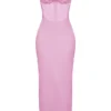 Charmaine Pink Corset Maxi Dress