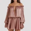Chaya Hazelnut Off Shoulder Dress