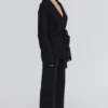 Chelsea Black Cashmere + Wool Trousers