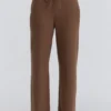 Chelsea Tan Cashmere + Wool Wide Leg Trousers