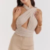 Cheyanne Ecru Gathered Bodysuit