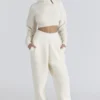 Cheyenne Ivory Cropped Chunky Boucle Wool Knit Sweater