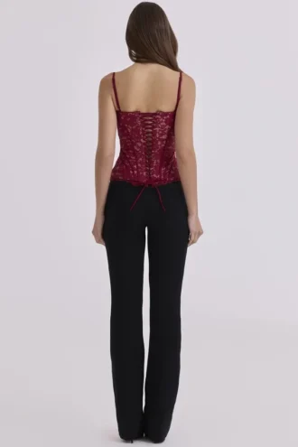 Chiara Black Straight Leg Trousers