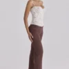 Chiara Espresso Brown Straight Leg Trousers