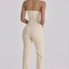 Chiara Vintage Ivory Crepe Straight Leg Trousers