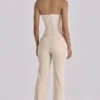 Chiara Vintage Ivory Crepe Straight Leg Trousers