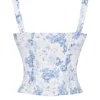 Chicca Blue Floral Print Top