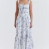 Chicca Blue Floral Print Top