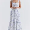 Chicca Blue Floral Print Top