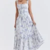 Chicca Blue Floral Print Top