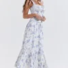 Chicca Blue Floral Print Top