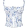 Chicca Blue Floral Print Top