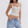 Chicca Rose Print Floral Top