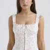 Chicca White Posy Print Top