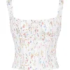 Chicca White Posy Print Top