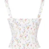 Chicca White Posy Print Top