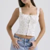 Chicca White Posy Print Top