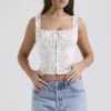 Chicca White Posy Print Top