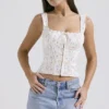 Chicca White Posy Print Top