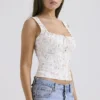 Chicca White Posy Print Top