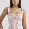 Chicca White Rosebud Print Top