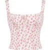 Chicca White Rosebud Print Top