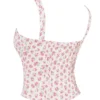 Chicca White Rosebud Print Top
