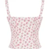 Chicca White Rosebud Print Top