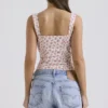 Chicca White Rosebud Print Top