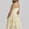 Chloe Lemon Custom Lace Cotton Broderie Anglaise Mini Dress