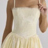Chloe Lemon Custom Lace Cotton Broderie Anglaise Mini Dress