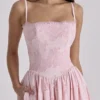 Chloe Pink Cotton Broderie Anglais Lace Midi Sundress