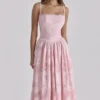 Chloe Pink Cotton Broderie Anglais Lace Midi Sundress