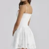 Chloe White Custom Lace + Cotton Broderie Anglaise Mini Dress