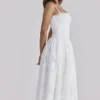 Chloe White Custom Lace + Cotton Midi Sundress