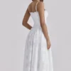 Chloe White Custom Lace + Cotton Midi Sundress