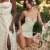 Christiana Garden Print Mini Dress