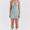 Christiana Light Jade Mini Dress