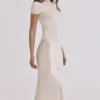 Tamra Ivory Cotton + Cashmere Short Sleeve Top