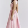 Cindy Ballerina Pink Twill Midi Sundress