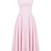 Cindy Ballerina Pink Twill Midi Sundress