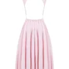 Cindy Ballerina Pink Twill Midi Sundress