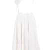 Cindy White Twill Midi Sundress