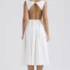 Cindy White Twill Midi Sundress