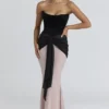 Clara Black & Blush Chiffon Maxi Dress – Limited Edition
